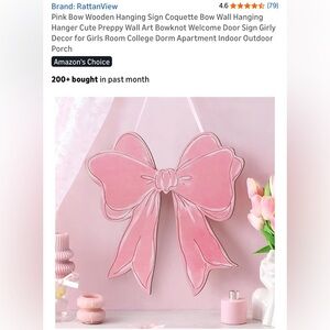 Pink Decorative Bow Wall Hanging